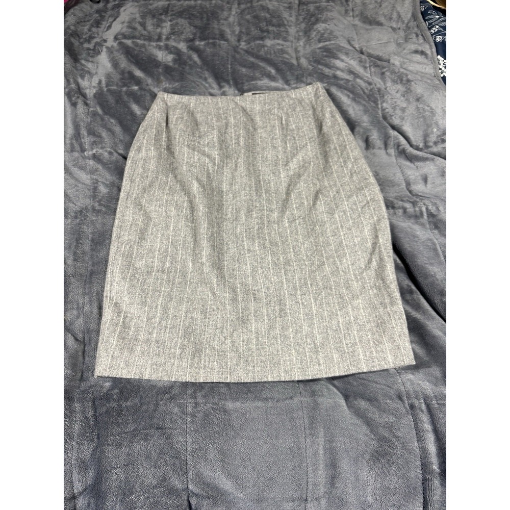 Linda‎ Allard Ellen Tracy Skirt Womens Gray wool Blend Occasions Size 2
